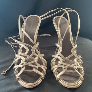 BCBG MaxAzria metallic strappy sandals
